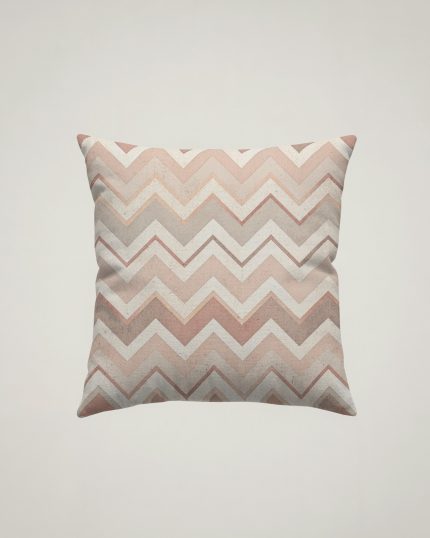 Geometric Pink Cushion - Chevron ZigZag Stripes