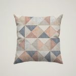 Geometric Pink Cushion - Triangle Patchwork