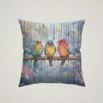 Birds in the Rain Cushion #3