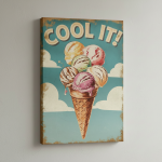 Vintage Retro Ice Cream Sign Canvas Art #1