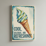 Vintage Retro Ice Cream Sign Canvas Art #3