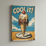 Vintage Retro Ice Cream Sign Canvas Art #4