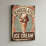 Vintage Retro Ice Cream Sign Canvas Art #7