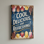 Vintage Retro Ice Cream Sign Canvas Art #11