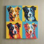 Pop Art Dog - Border Collie Canvas Art