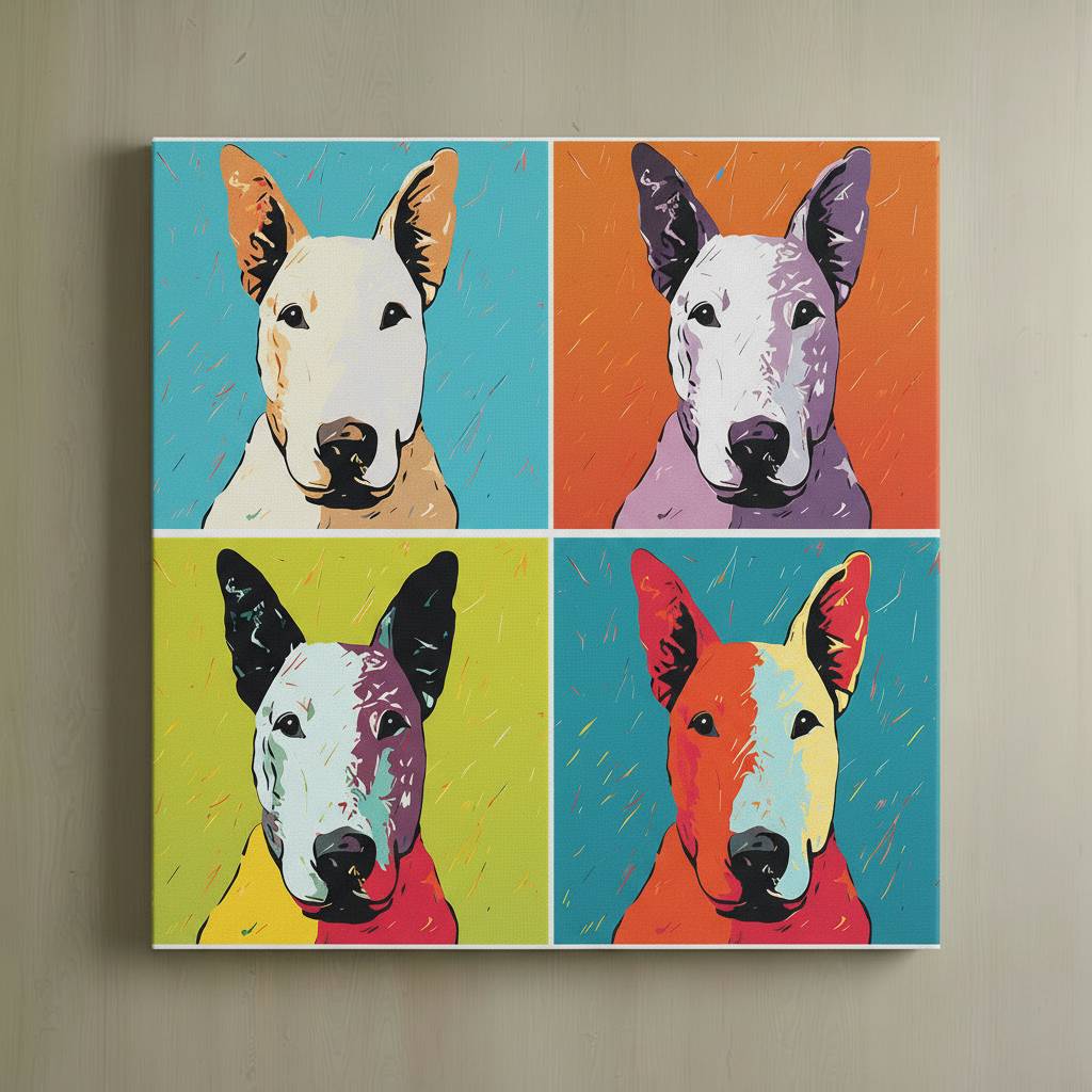 canpopdog003a Pop Art Dog - English Bull Terrier Canvas Art - Image 1
