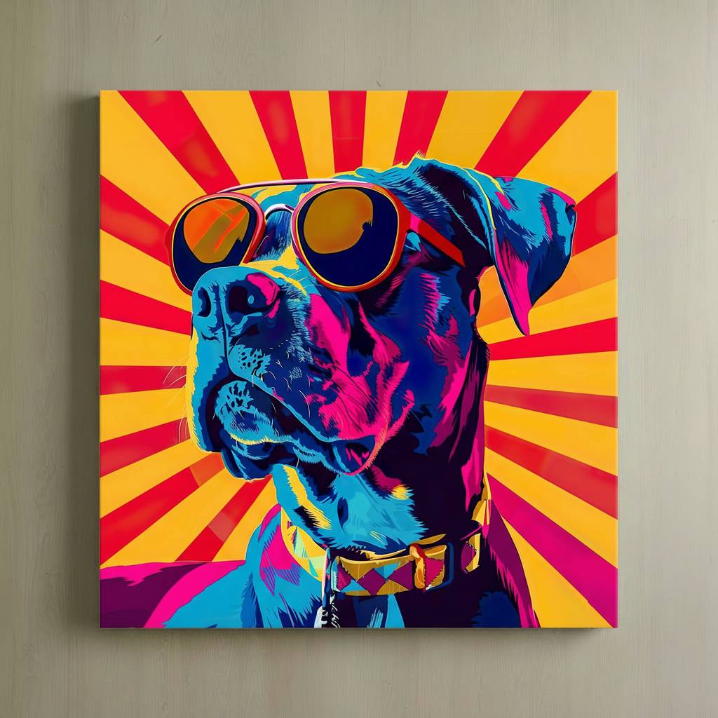 canpundog006a Punk Dog Canvas Art #6 - Image 1