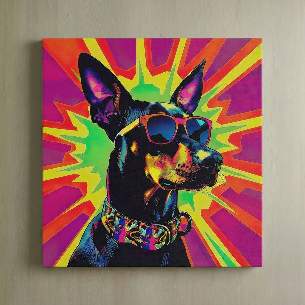 canpundog008a Punk Dog Canvas Art #8 - Image 1