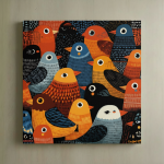 Quirky Birds Canvas Art #2
