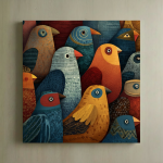 Quirky Birds Canvas Art #4