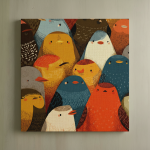 Quirky Birds Canvas Art #6