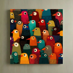 Quirky Birds Canvas Art #8