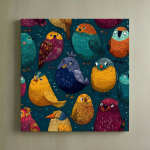 Quirky Birds Canvas Art #9