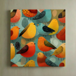 Quirky Birds Canvas Art #10