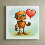 Robot Love Canvas Art #3