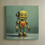 Robot Love Canvas Art #4