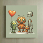 Robot Love Canvas Art #6