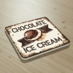 Vintage Ice Cream Sign Ceramic Coaster #1 (Copy) - Image 2