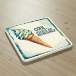 Vintage Ice Cream Sign Ceramic Coaster #1 (Copy) - Image 5