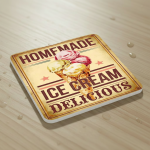Vintage Ice Cream Sign Ceramic Coaster #1 (Copy) - Image 6
