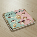 Vintage Ice Cream Sign Ceramic Coaster #1 (Copy) - Image 7