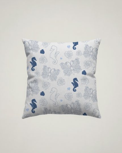 Beauty & Romance Cushion - Seahorses, Butterflies & Roses