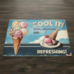 Vintage Ice Cream Sign Glass Placemat #1 - Image 6
