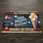 Vintage Ice Cream Sign Glass Placemat #1 - Image 3