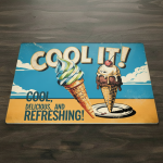 Vintage Ice Cream Sign Glass Placemat #1 - Image 2